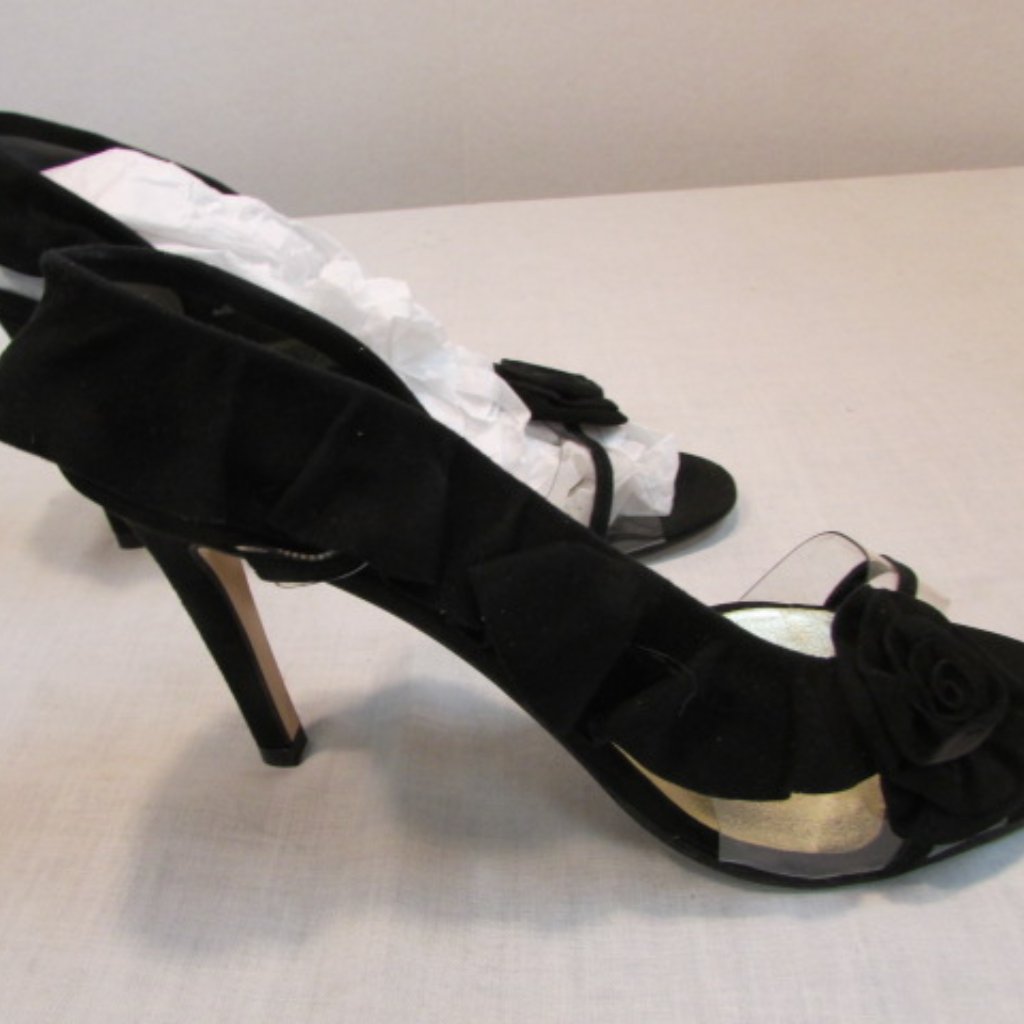 Azuree Cannes Black Slingback Heels